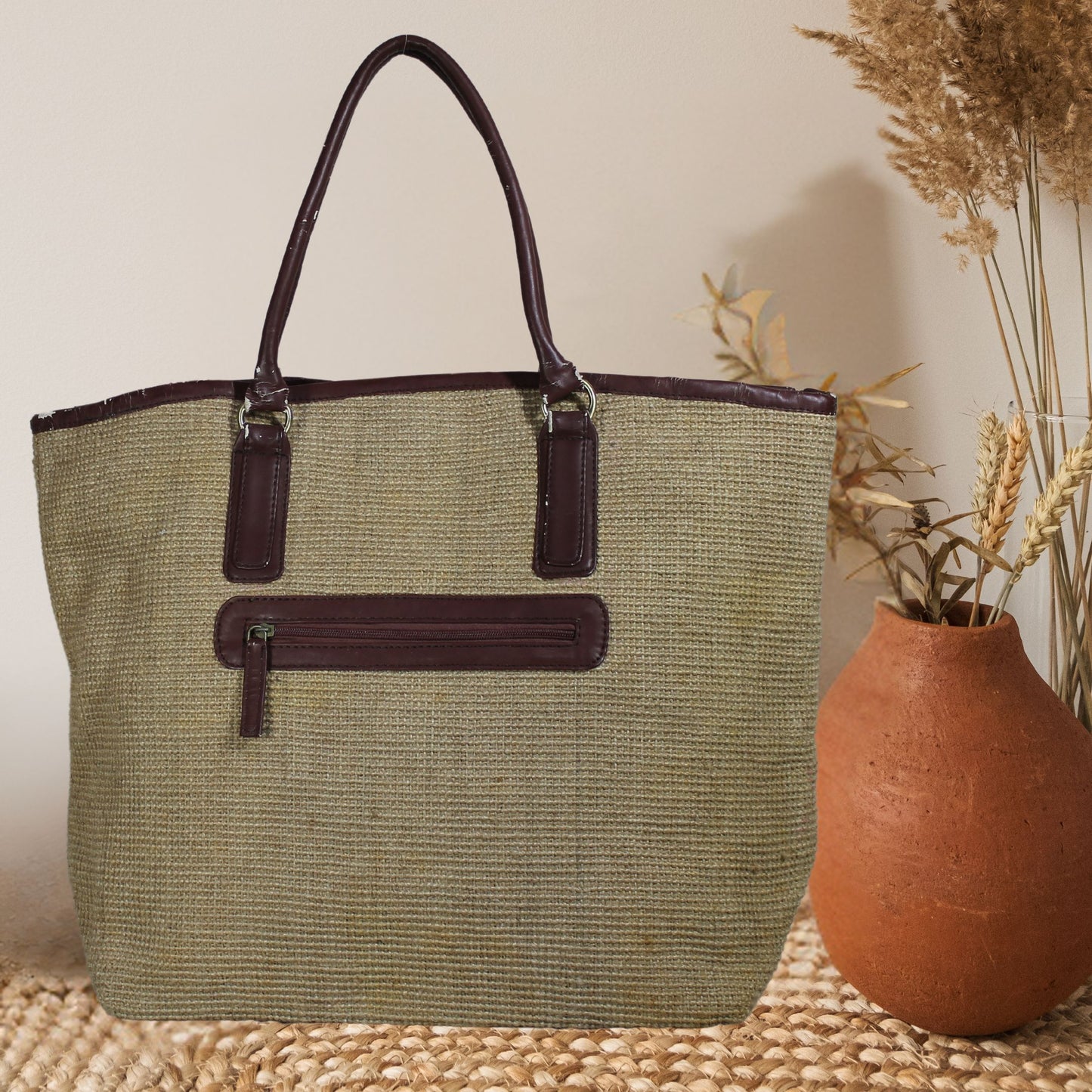 Woven Jute Tote Bag