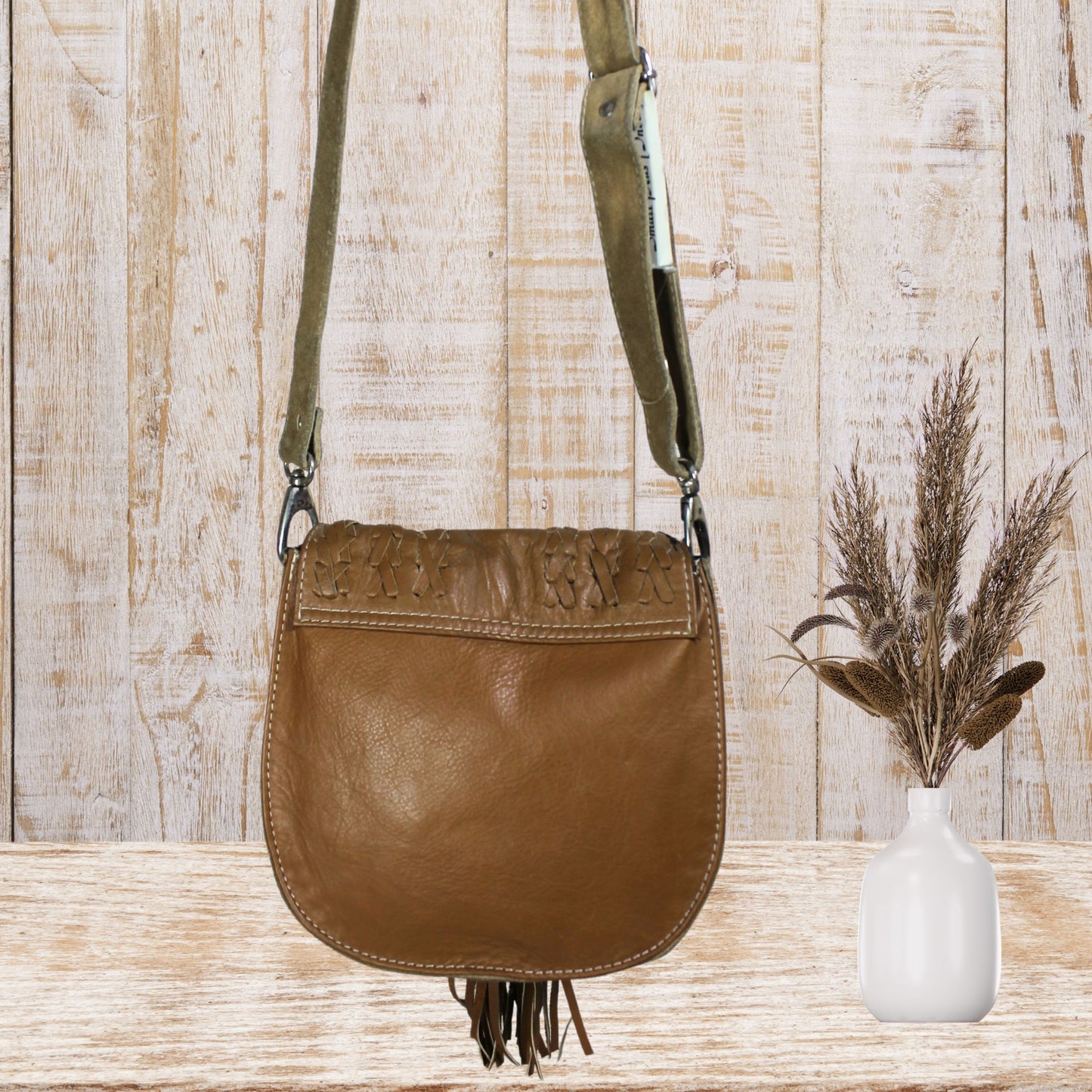 Suede & Leather Saddle Bag