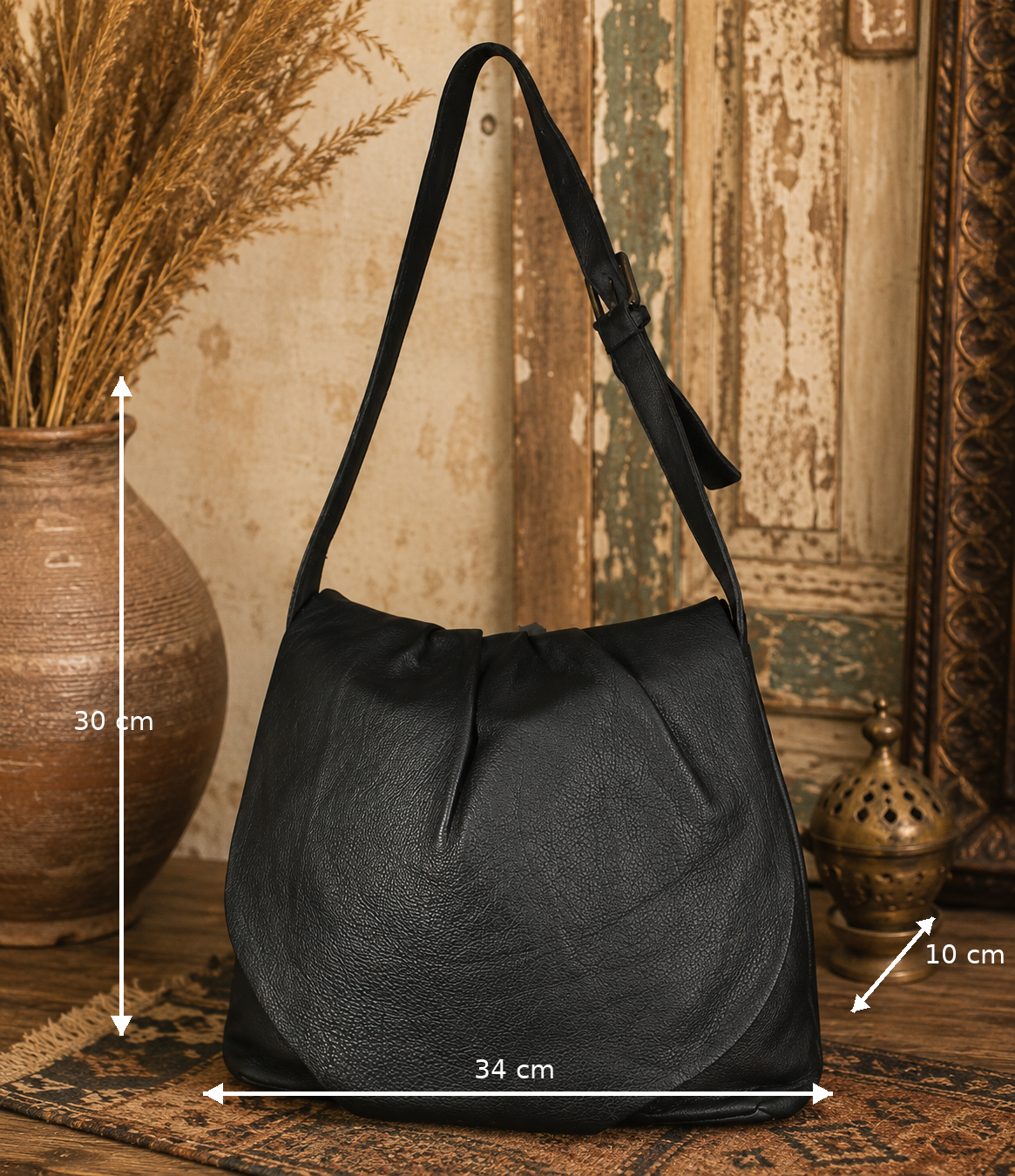 Rustic Leather Crossbody Bag