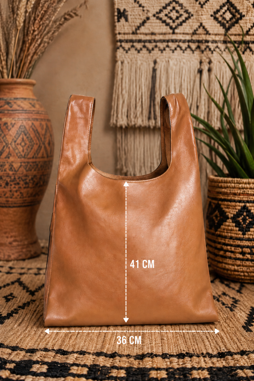 Terra Luxe Oversized Leather Tote