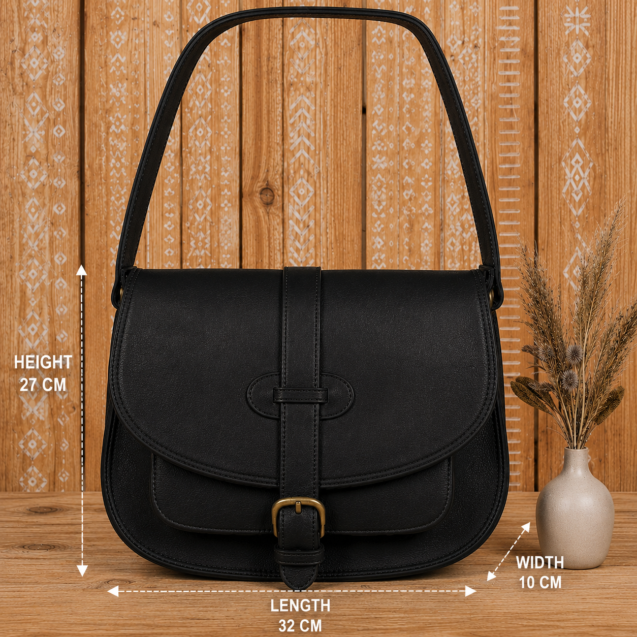 Leather Crossbody Bag with Cargo Pocket