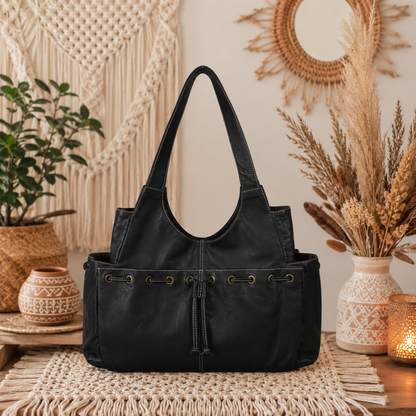 Black Leather Shoulder Bag