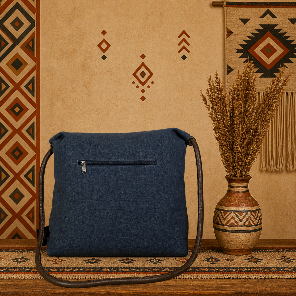 Classic Linen Crossbody Bag