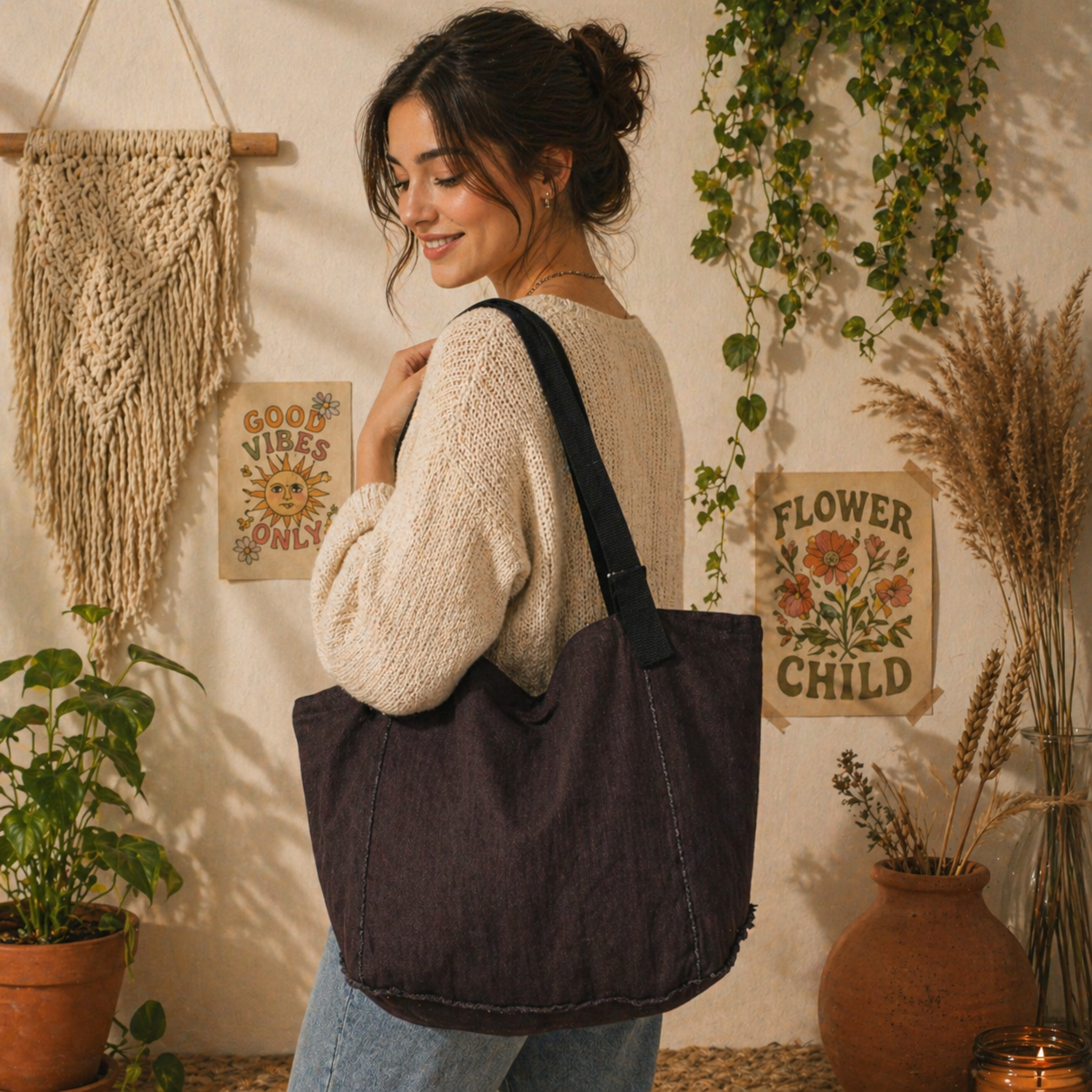 Large Linen Tote Bag