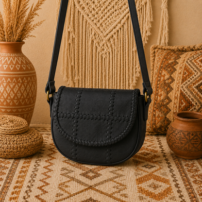 Saddle Crossbody Leather Bag