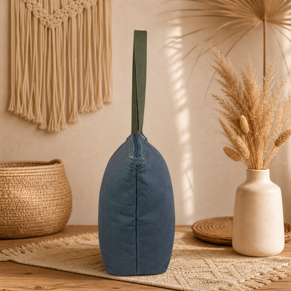 Large Linen Shoulder Tote Bag