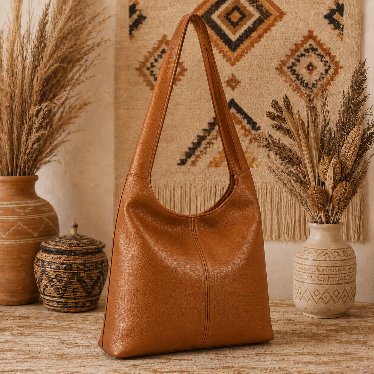 Boho Luxe Large Hobo Tote Bag