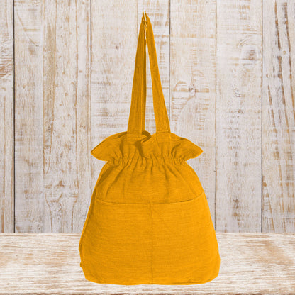 Stylish Linen Drawstring Tote Bag
