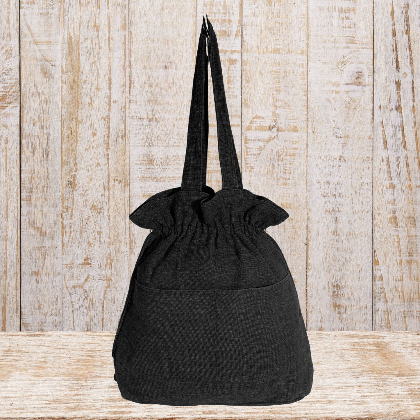 Stylish Linen Drawstring Tote Bag