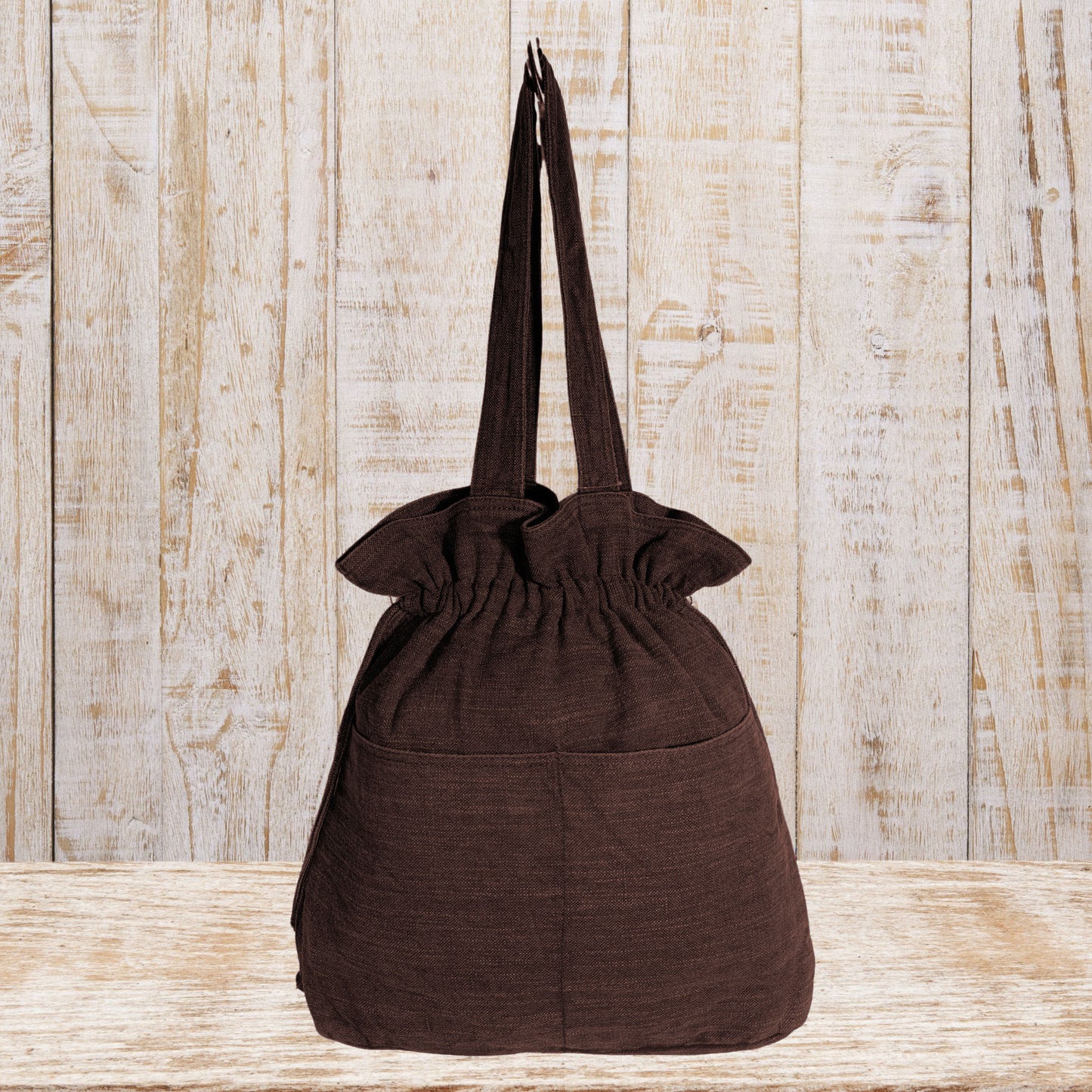 Stylish Linen Drawstring Tote Bag