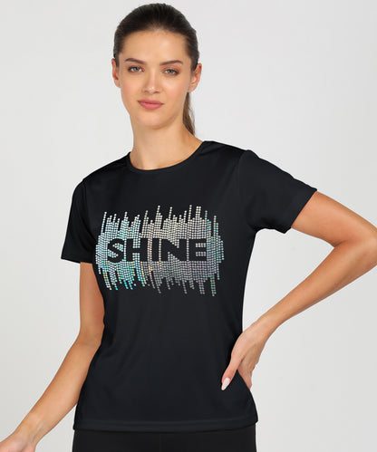 Women Sequins Motifs Embellished Cotton T-shirt