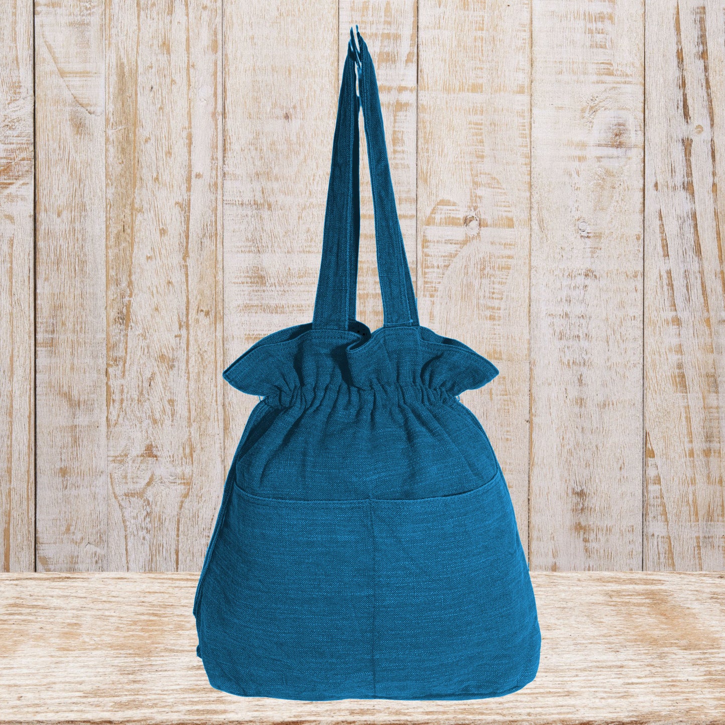 Stylish Linen Drawstring Tote Bag
