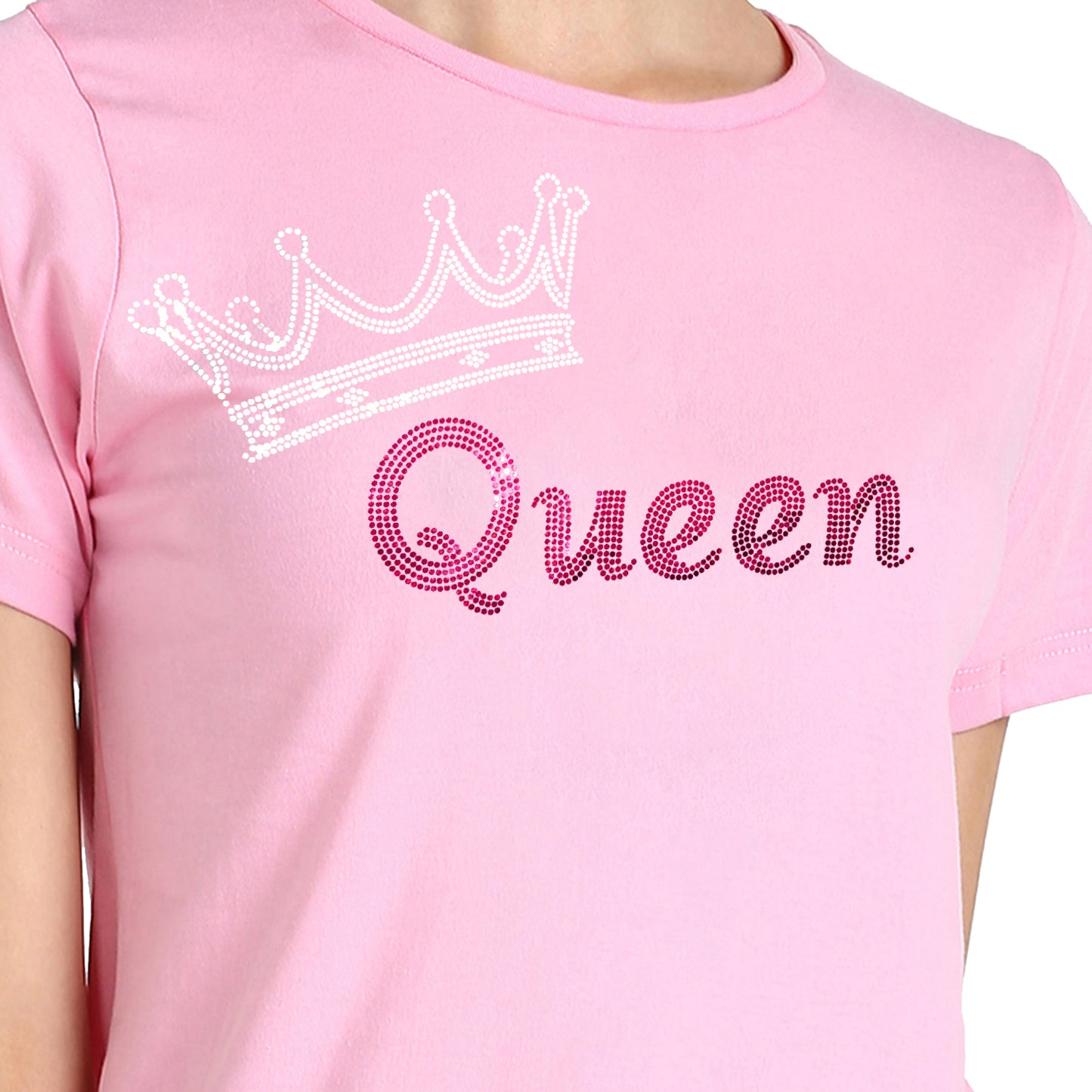 Women Sequins Motifs Embellished Cotton T-shirt