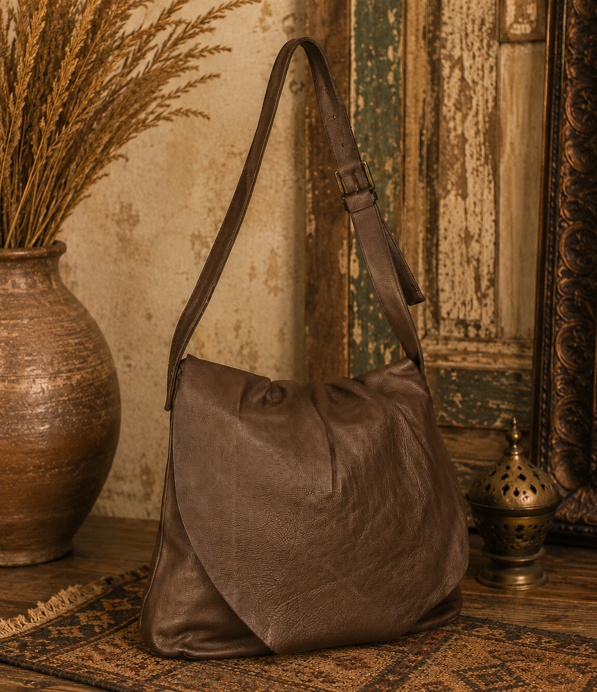 Rustic  Leather Crossbody Bag