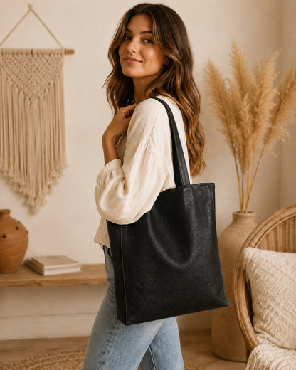 Tan Leather Tote Bag