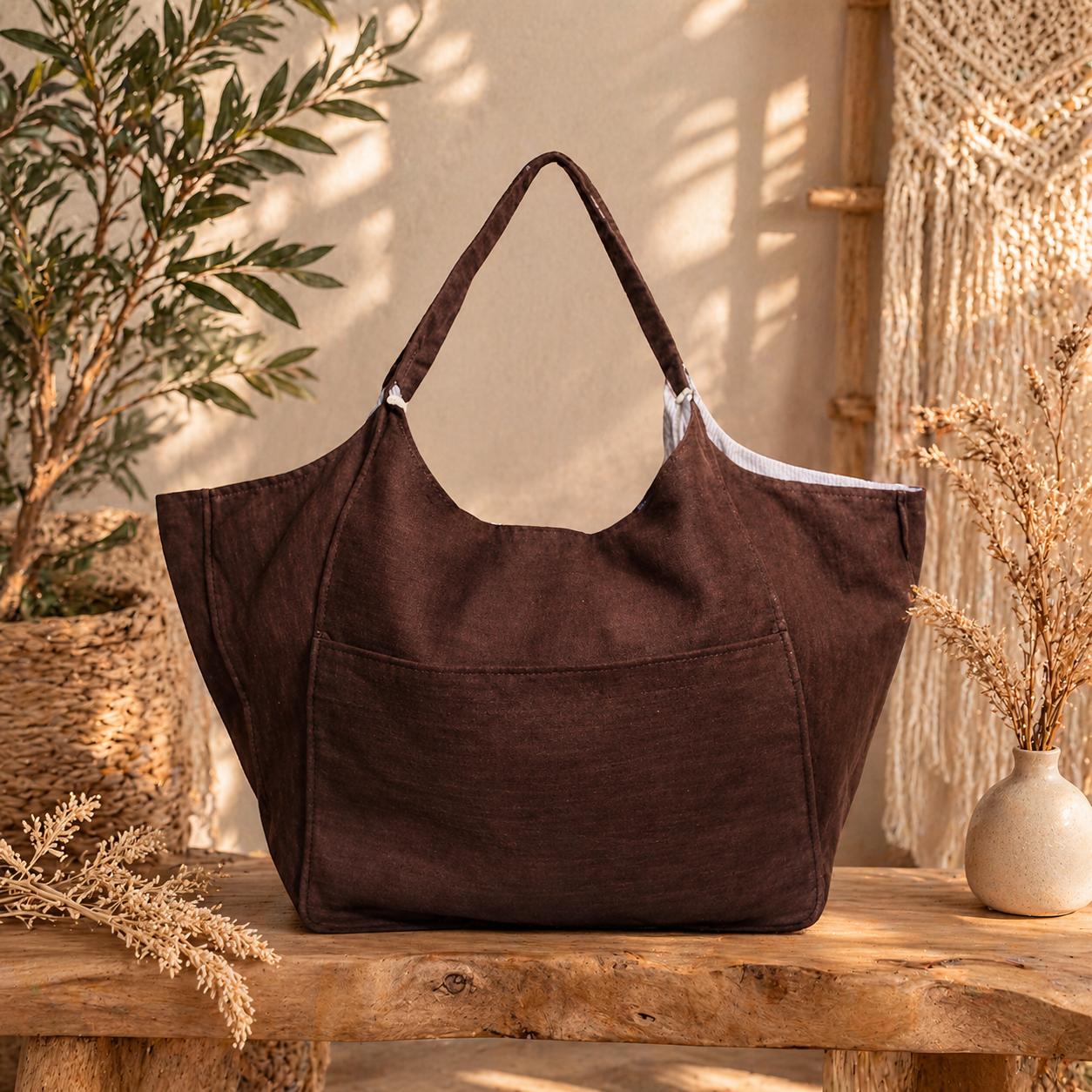 Linen Pre Washed  Tote Bag