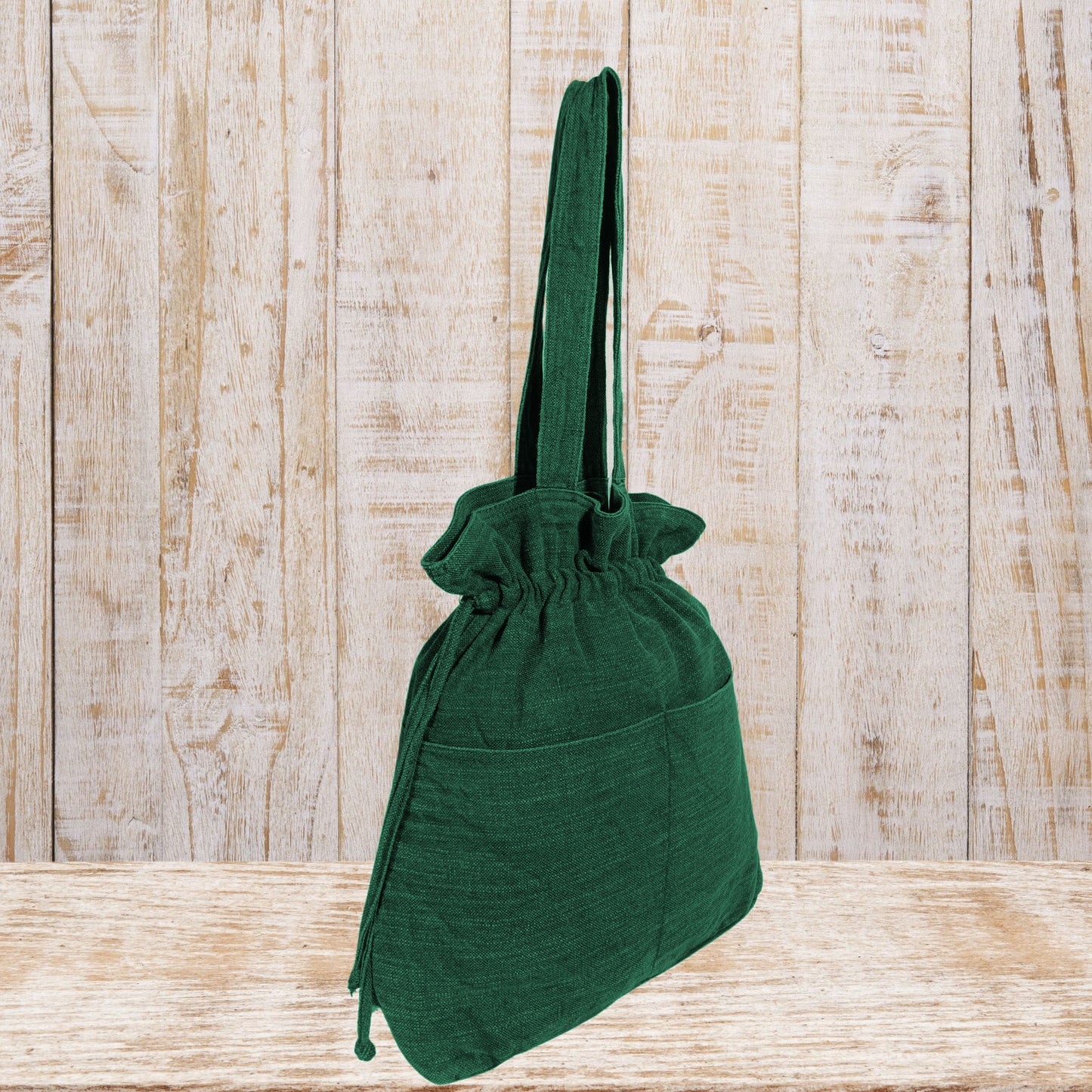 Stylish Linen Drawstring Tote Bag