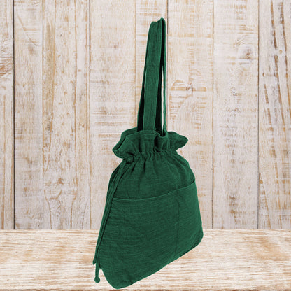 Stylish Linen Drawstring Tote Bag