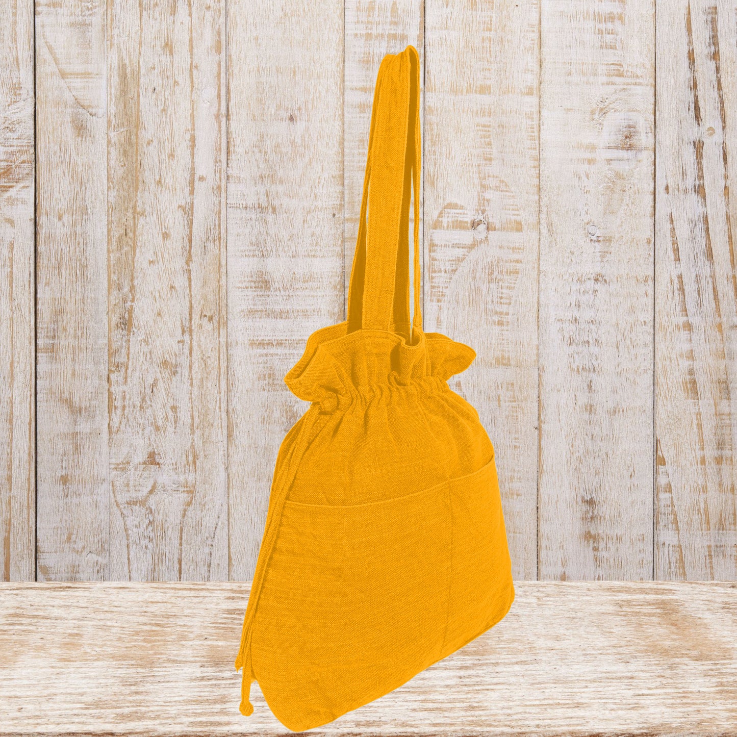 Stylish Linen Drawstring Tote Bag