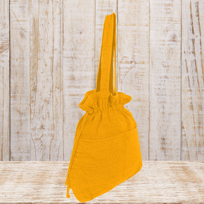 Stylish Linen Drawstring Tote Bag