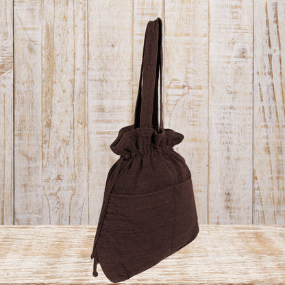 Stylish Linen Drawstring Tote Bag