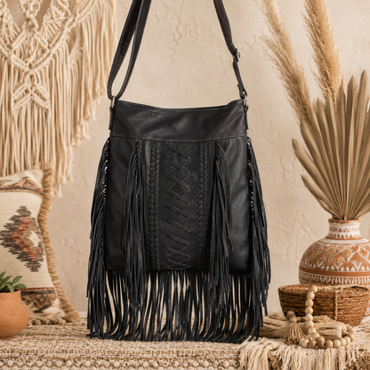 Leather Fringe Handbag