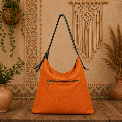 Large Linen Tote Shoulder Bag
