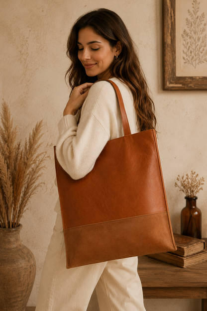 Midnight Luxe Structured Tote Bag