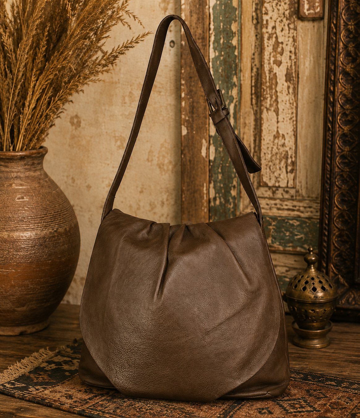 Rustic  Leather Crossbody Bag