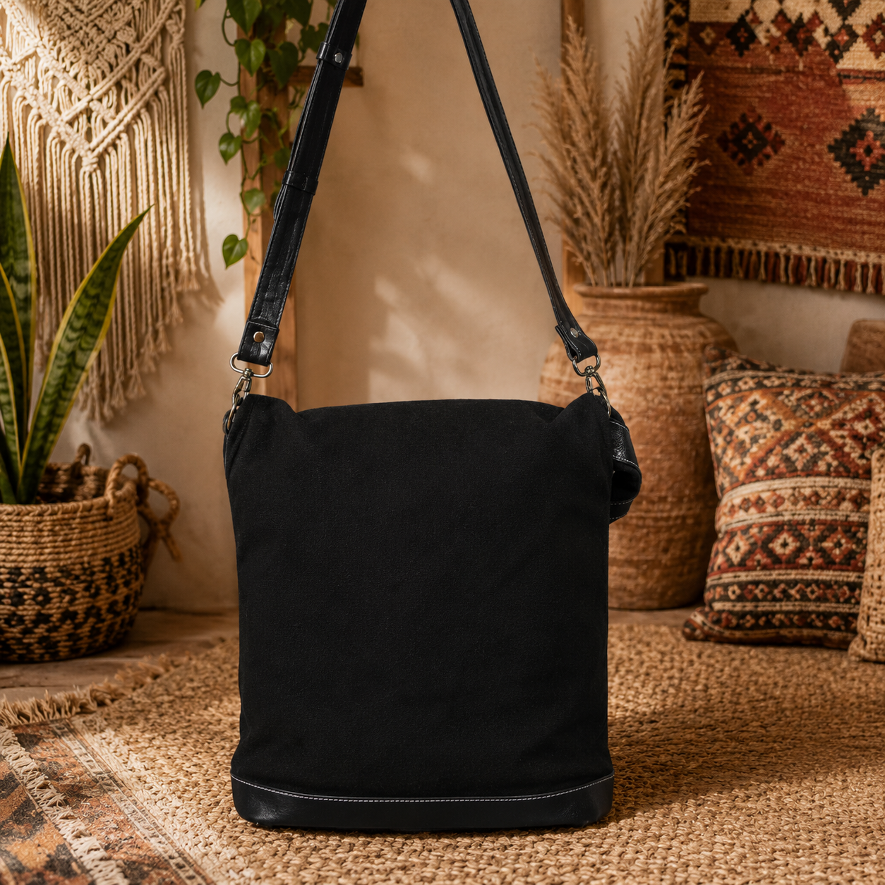 Suede Leather Tote Bag