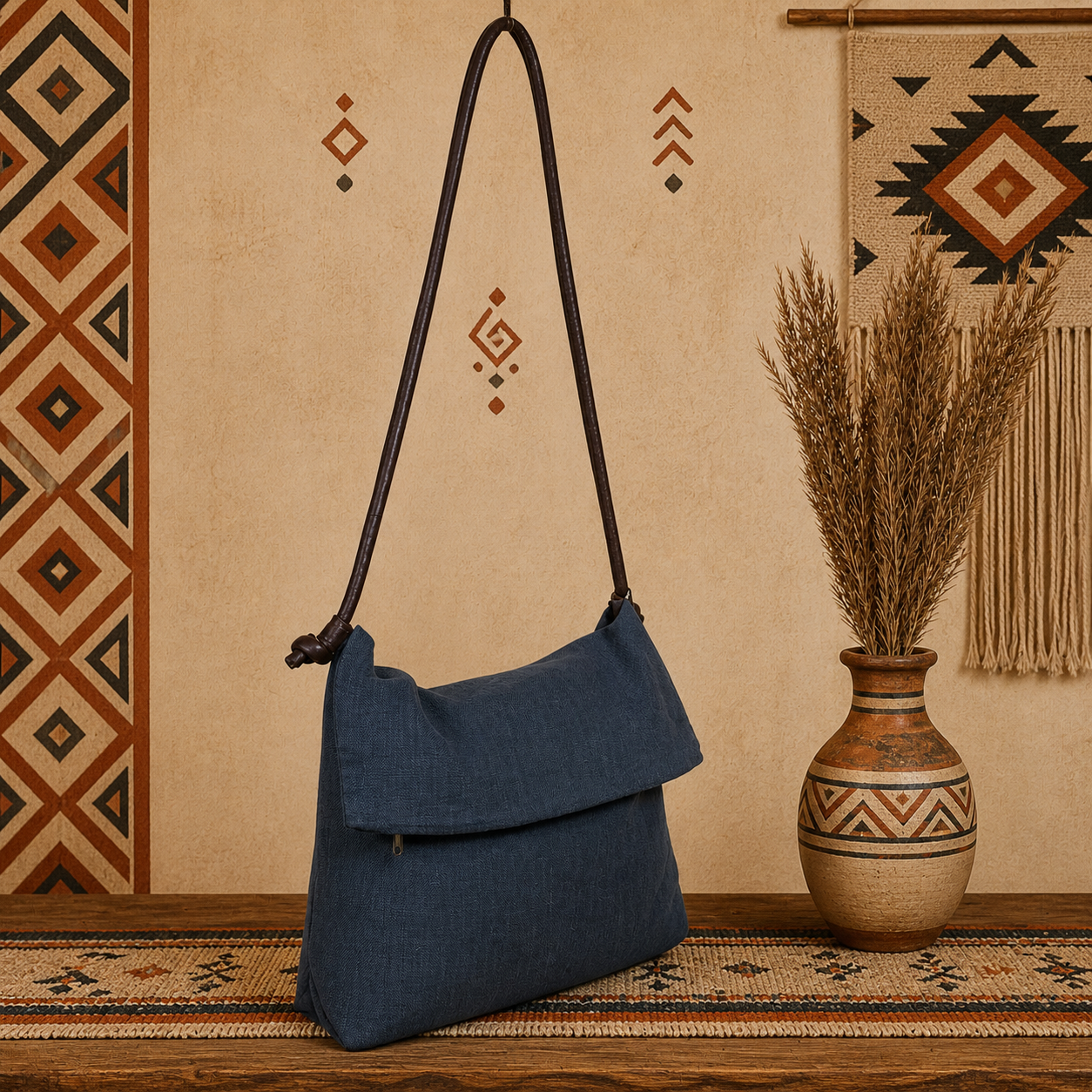 Classic Linen Crossbody Bag