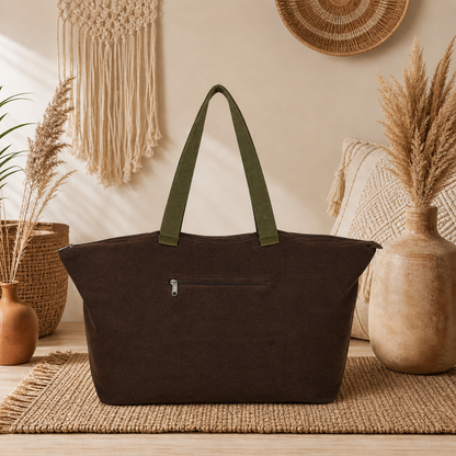 Large Linen Shoulder Tote Bag