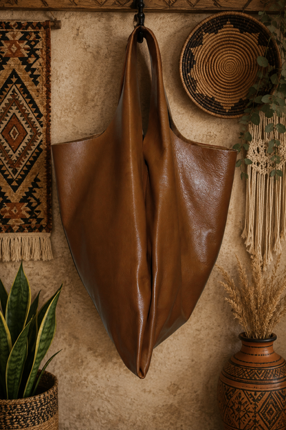Terra Luxe Oversized Leather Tote