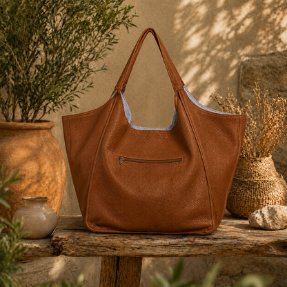 Large Black Leather hobo Bag