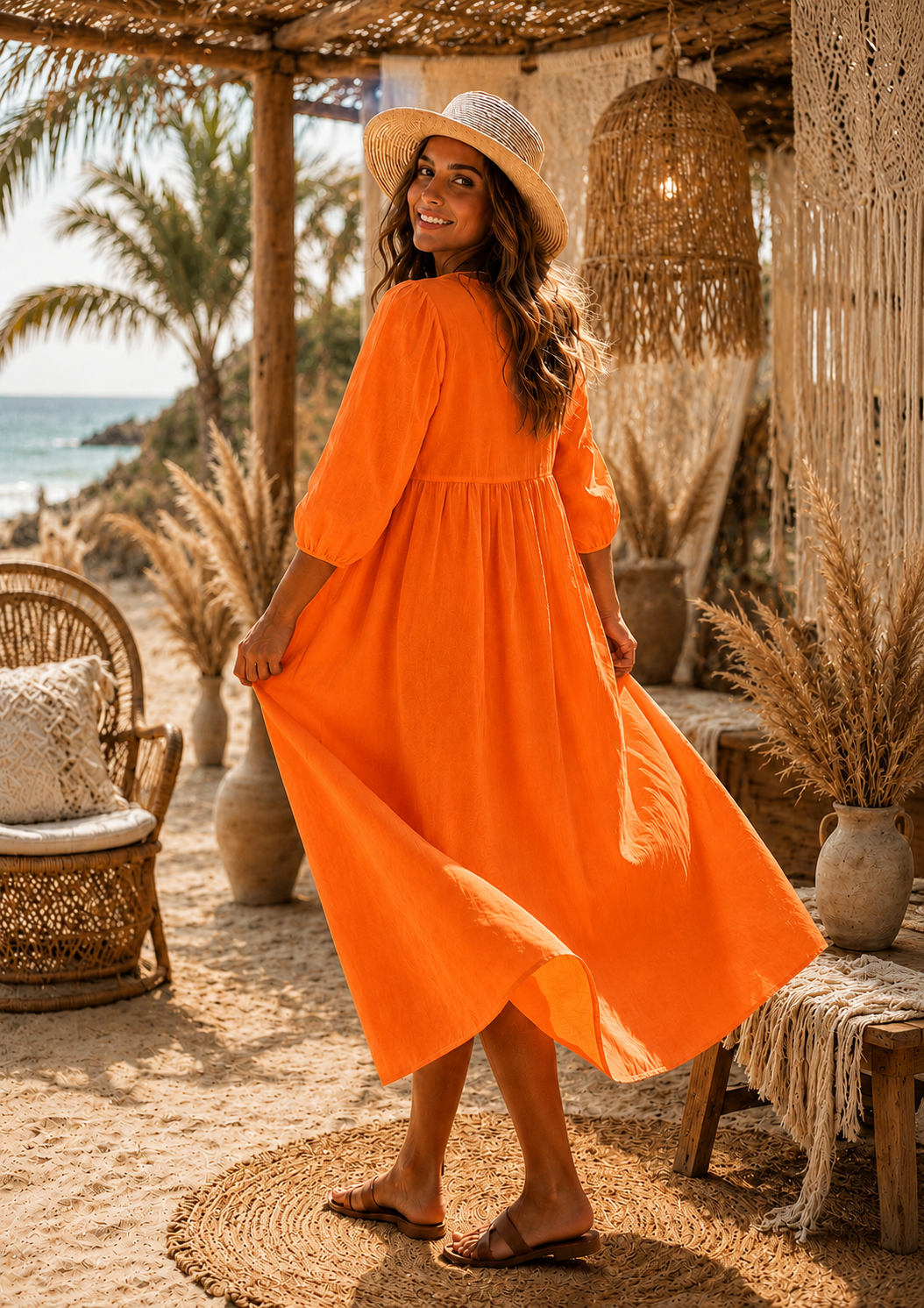 Linen Coastal Breeze Maxi Dress