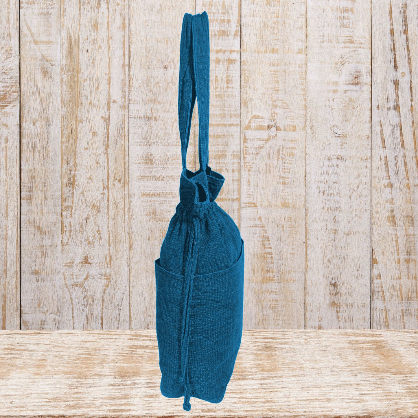 Stylish Linen Drawstring Tote Bag