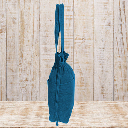 Stylish Linen Drawstring Tote Bag