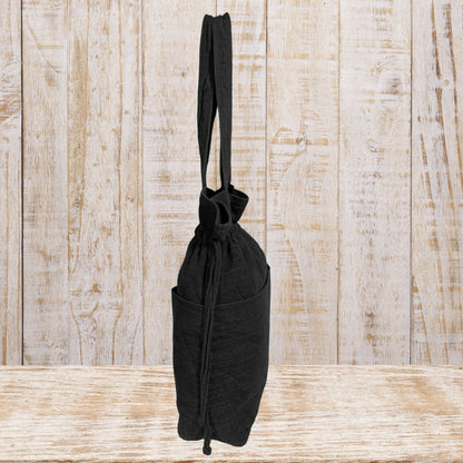 Stylish Linen Drawstring Tote Bag