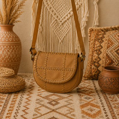 Saddle Crossbody Leather Bag