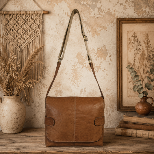 Leather Messenger Handbag