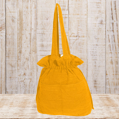 Stylish Linen Drawstring Tote Bag
