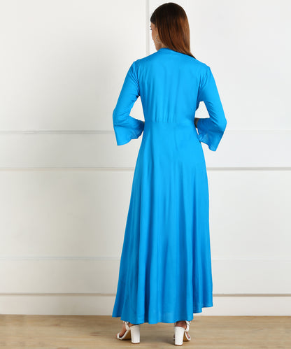 Embroidered Floral Tunic – Flowy Waist-Gathered Design