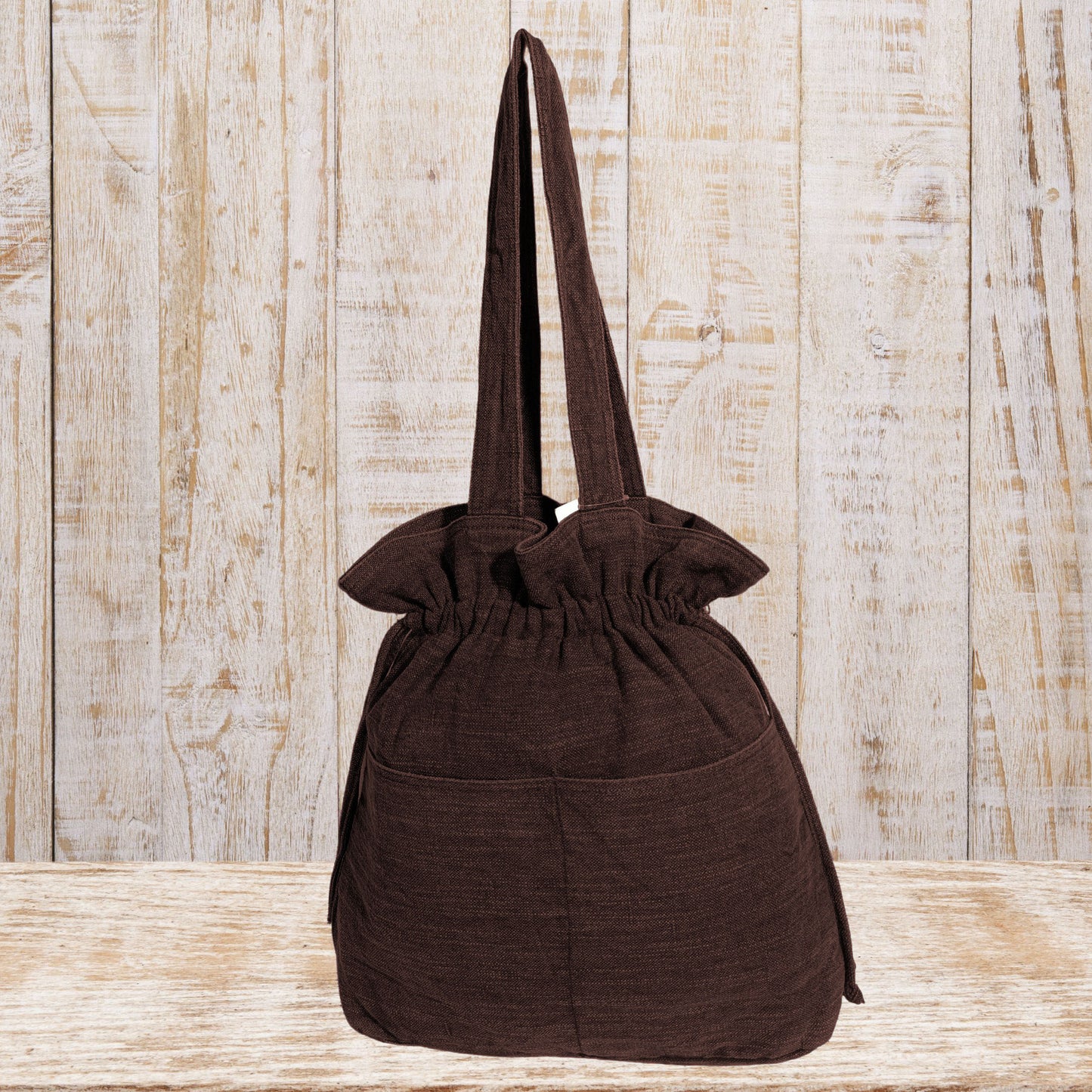Stylish Linen Drawstring Tote Bag