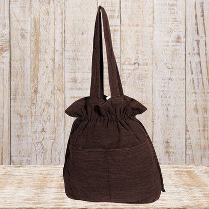 Stylish Linen Drawstring Tote Bag