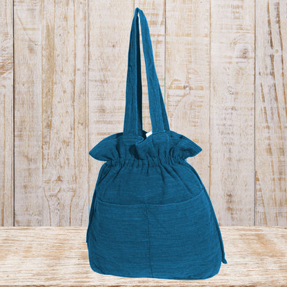 Stylish Linen Drawstring Tote Bag
