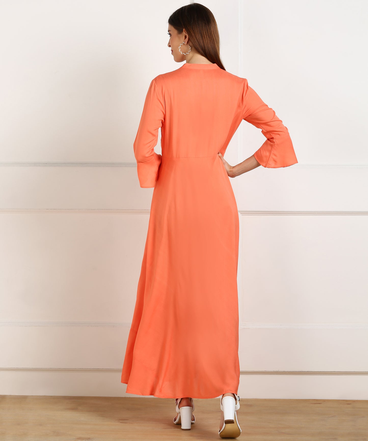 Floral Embroidered Tunic with Waist Gathering