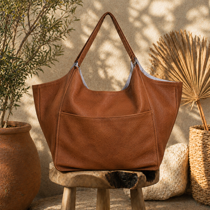 Large Black Leather hobo Bag