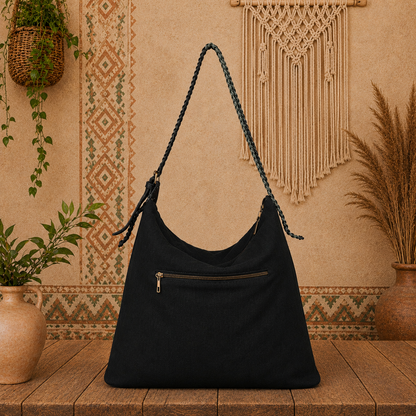Large Linen Tote Shoulder Bag