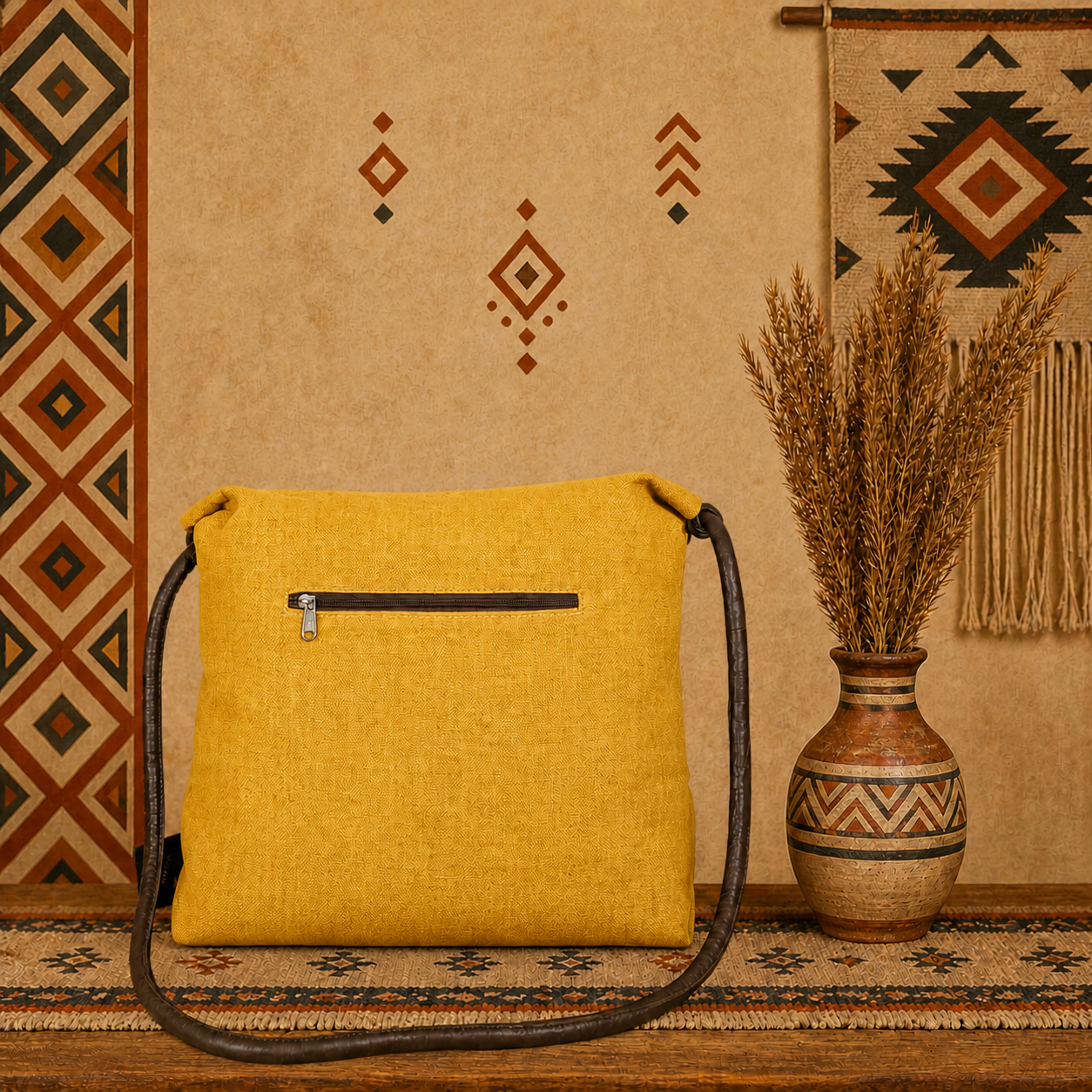 Classic Linen Crossbody Bag