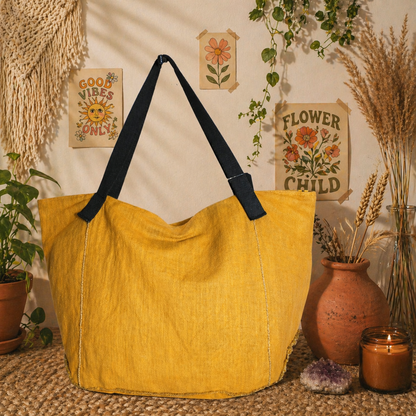Large Linen Tote Bag
